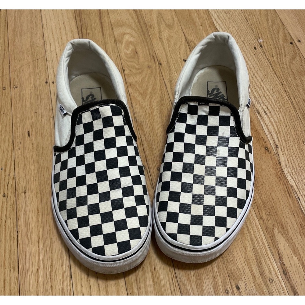 Vans Mens Slip On Checkerboard Skate Shoes Size 10 Black White